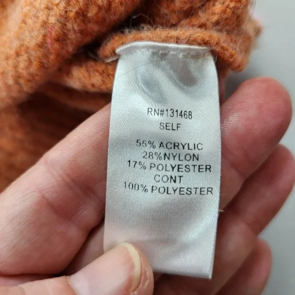 Fate Floral Sweater Top Womens Large Rust Woven Contrast Ruffle Sleeve Romantic - Picture 5 of 6